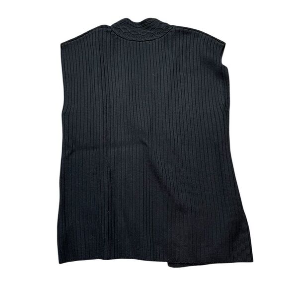 PENDLETON Merino Wool Sleeveless Cardigan Vest Sweater Black Size Large - XL - Picture 2 of 5